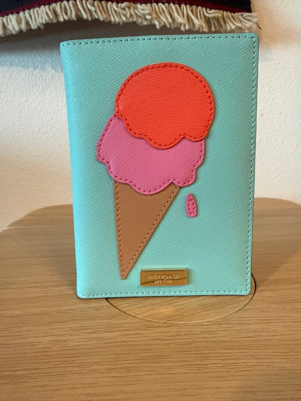 Kate Spade Flavor of the Month Ice Cream Passport Holder — Mint, Never Used